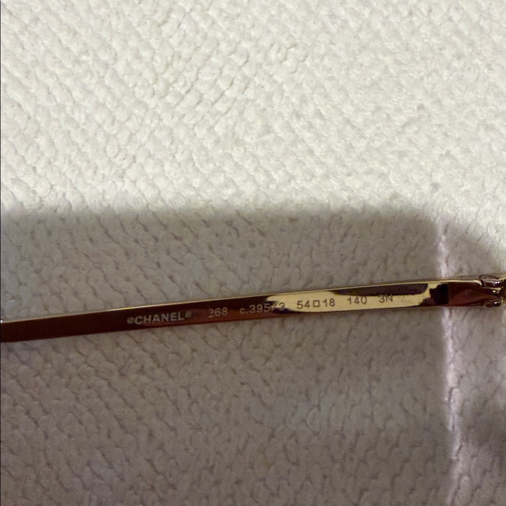 CHANEL Gold Round Sunglasses with Black Lenses - Picture 3 of 5